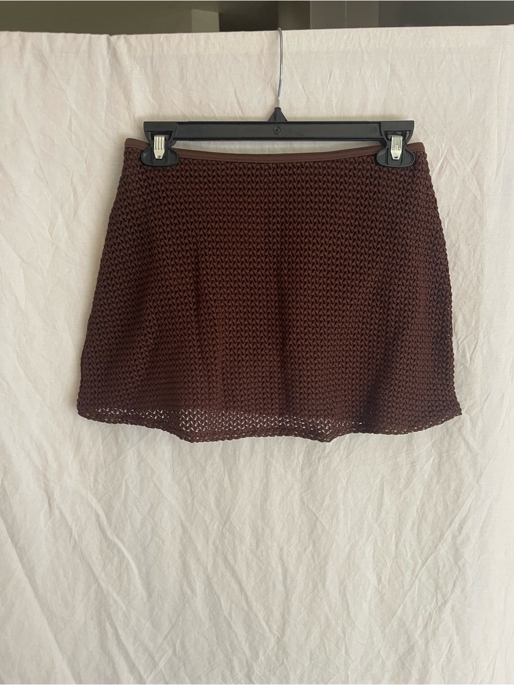 Victoria's Secret Crochet Mini-Skirt Espresso Built-in Swim Bottoms Size S - Picture 8 of 11